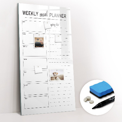 Tablă magnetică de scris Planificator săptămânal de mese