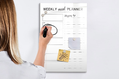 Tablă magnetică de scris Planificator săptămânal de mese