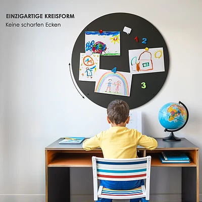 Tablă magnetică rotundă de perete cu diametrul de 100 cm