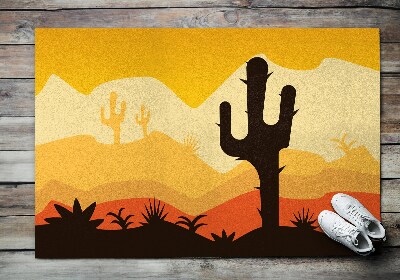 Covoraș de exterior în fața ușii Cactus în deșert