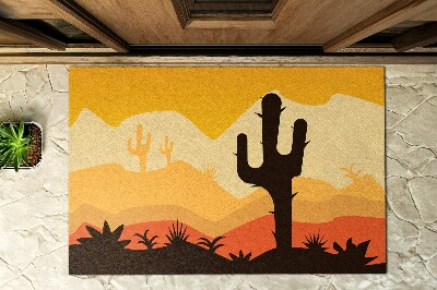 Covoraș de exterior în fața ușii Cactus în deșert