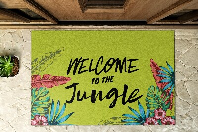 Covoraș de exterior în fața ușii Inscripții Bun venit în junglă
